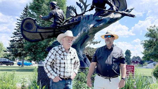 Dedication held for canoe sculptures