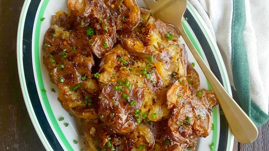 End of the Road Recipes: Maple Chili Crisp Smashed Potatoes
