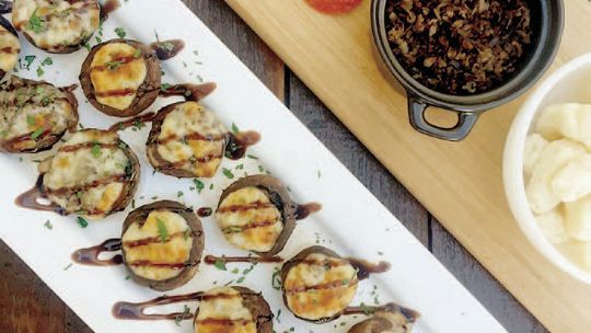 End of the Road Recipes: Wild Rice French Onion Dip and Wild Rice Pizza Stuffed Mushrooms