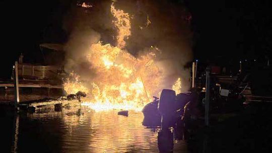 Fire burns three boats at Fortune Bay Marina