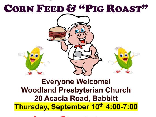 Babbitt Community 39th Annual Corn feed and Pig Roast Sept. 10
