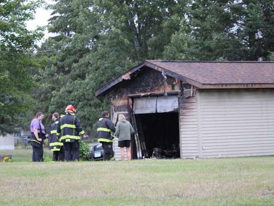 Babbitt garage, contents are totaled by fire