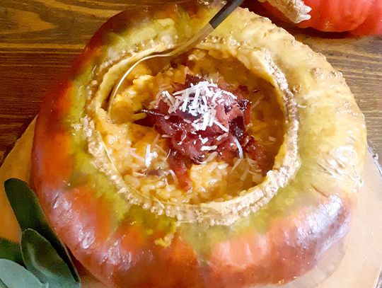 End of the Road Recipes: Turban Squash Risotto with Crispy Salami and Sage End of the Road Recipes: Turban Squash Risotto with Crispy Salami and Sage