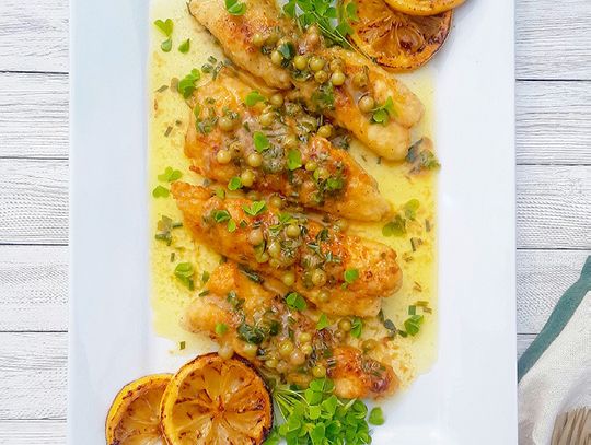 End of the Road Recipes: Brined Blueberry Bass Piccata
