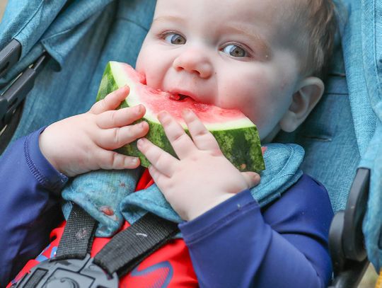 Enjoying his slice of watermelon was Kai Solberg