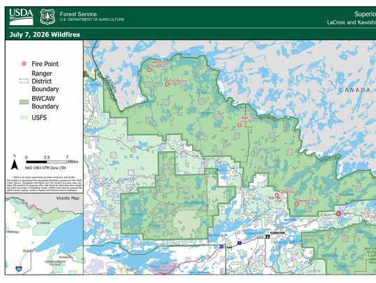Five new wildfires reported on Superior National Forest