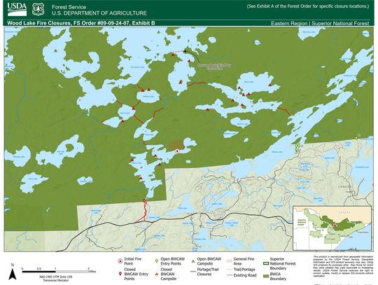 Forest Service closes down Wood Lake due to forest fire