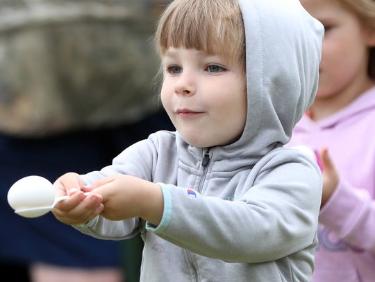 Keeping his egg on a spoon at the Peter Mitchell Days kiddie races was Kirk