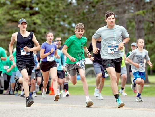 Out in front at the Peter Mitchell Days 5K race were Mason Molden