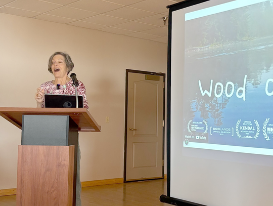 Producer of Wood on Water speaks to Tuesday Group, promotes getting kids outside with fire and knives