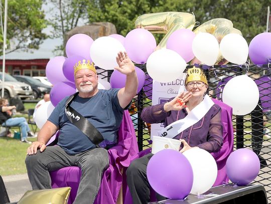 Representing the Class of 1973 in the parade were Gust Akkanen and Debbie