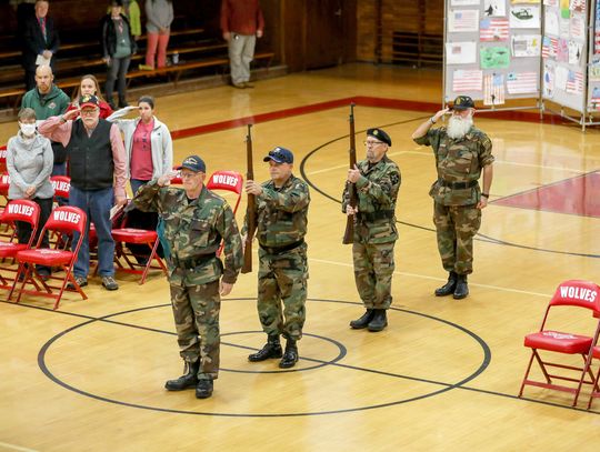 School saluting vets at Monday program