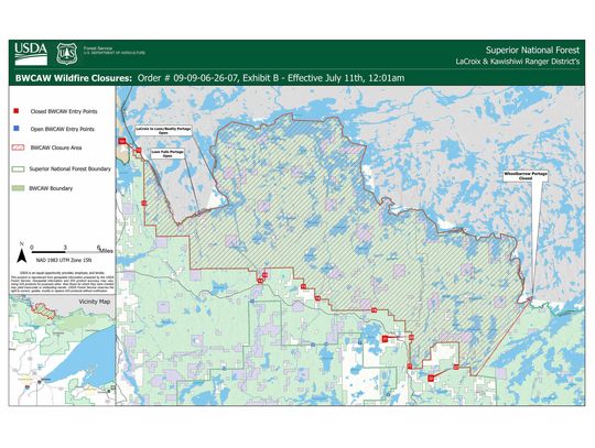 Superior National Forest issues wildfire closure orders, implements campfire restrictions