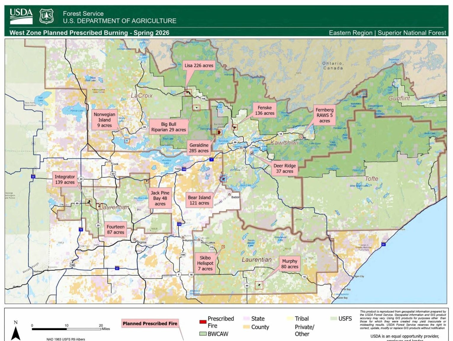 Superior National Forest to begin prescribed fires