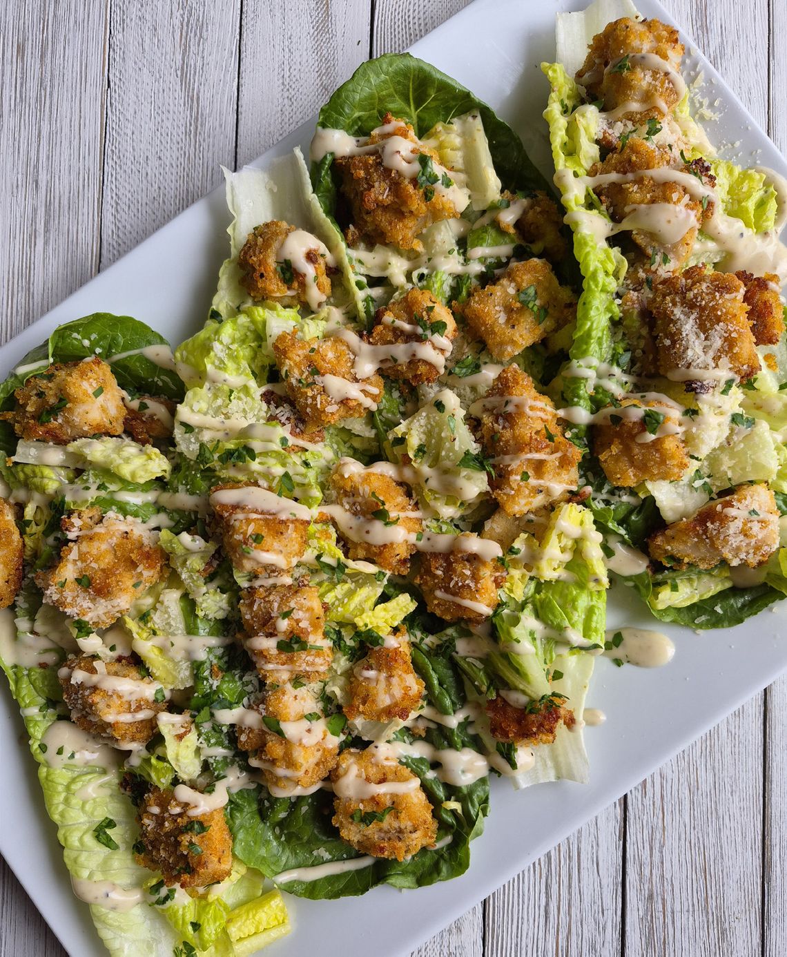 End of the Road Recipes: Caesar Salad Boats with Walleye Croutons End of the Road Recipes: Caesar Salad Boats with Walleye Croutons