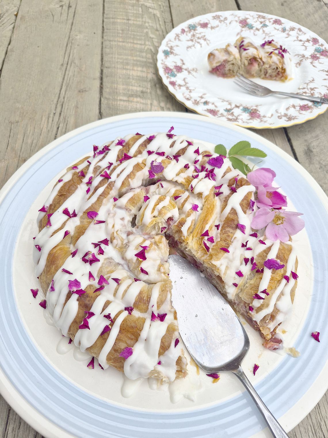 End of the Road Recipes: Strawberry, Rhubarb, and Wild Rose Strudel