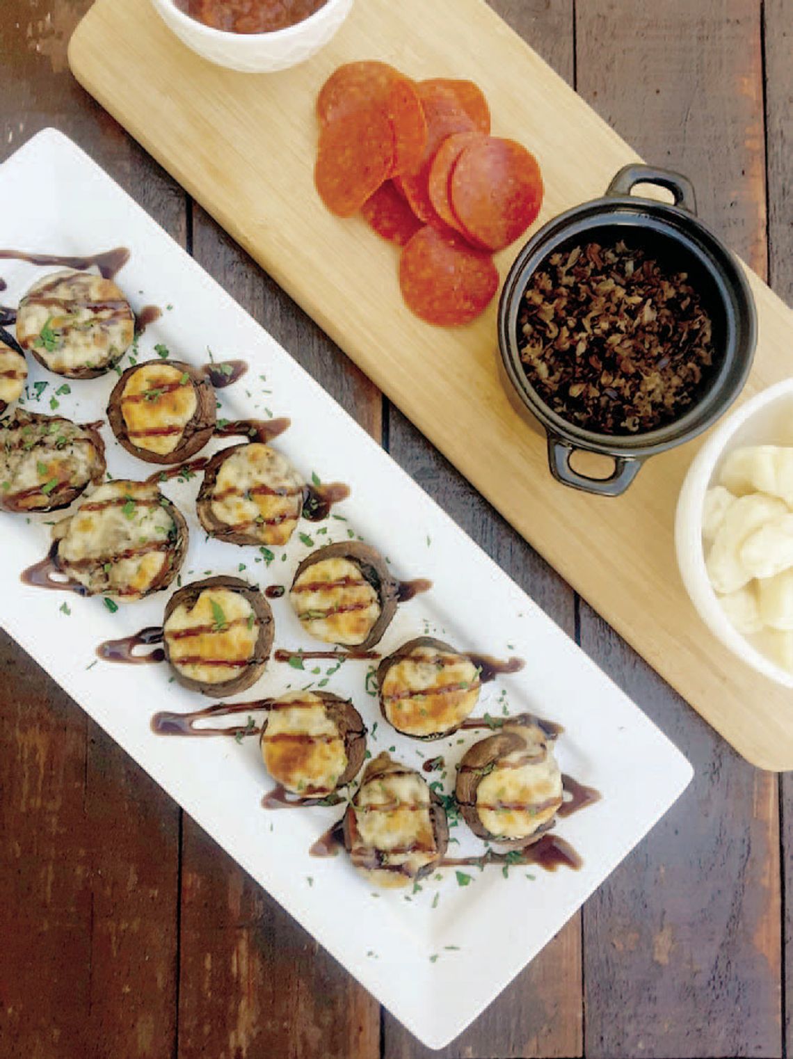 End of the Road Recipes: Wild Rice French Onion Dip and Wild Rice Pizza Stuffed Mushrooms