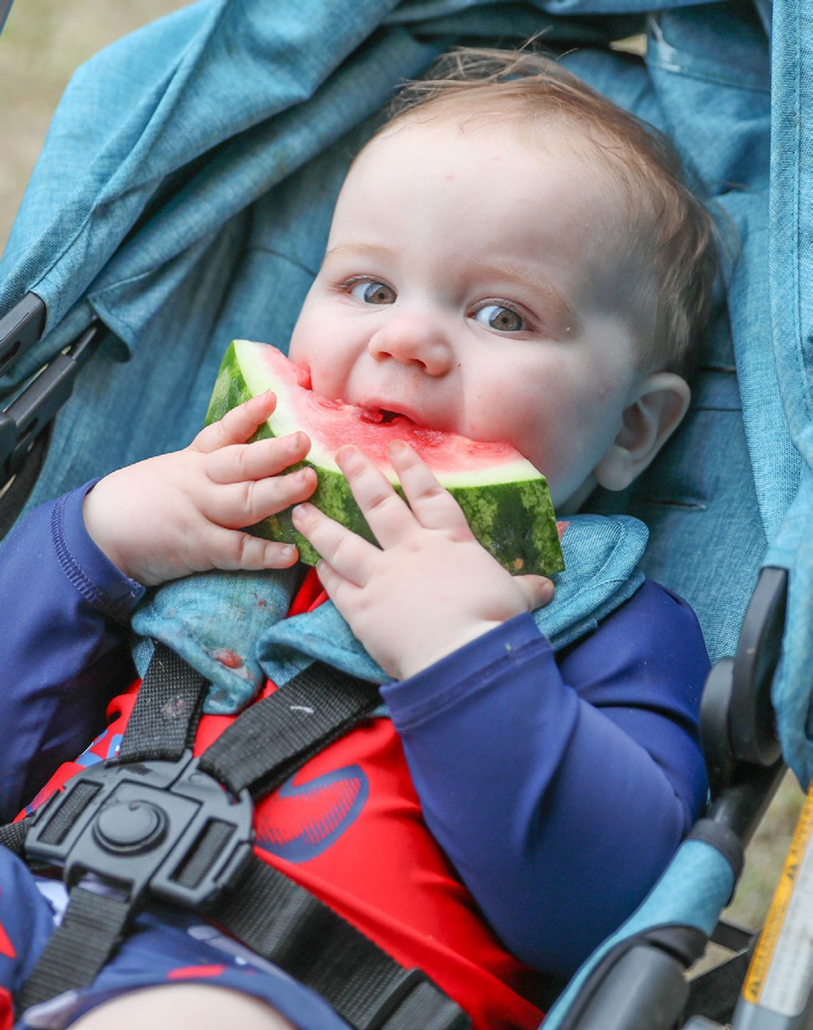 Enjoying his slice of watermelon was Kai Solberg