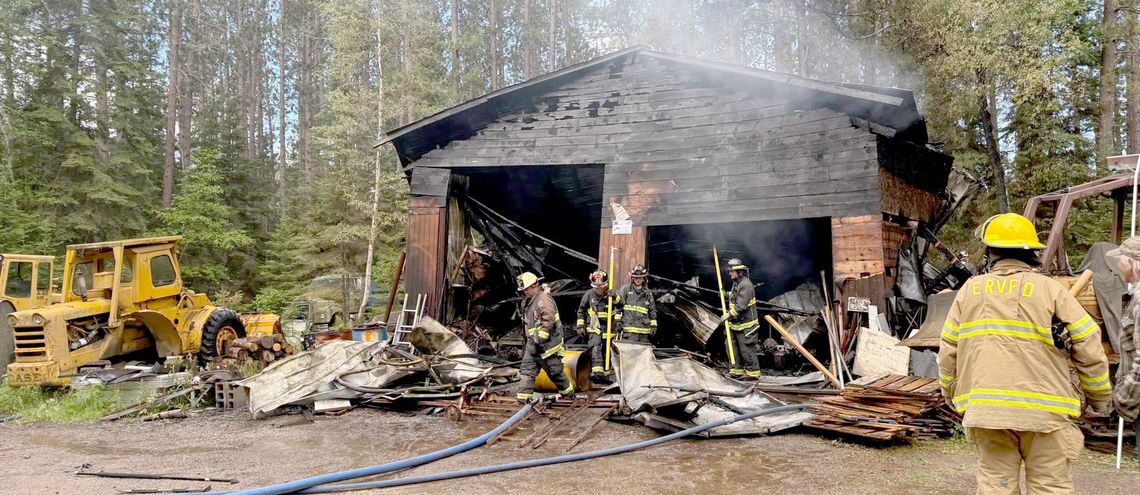 Fire destroys garage in Waasa Township; no injuries reported