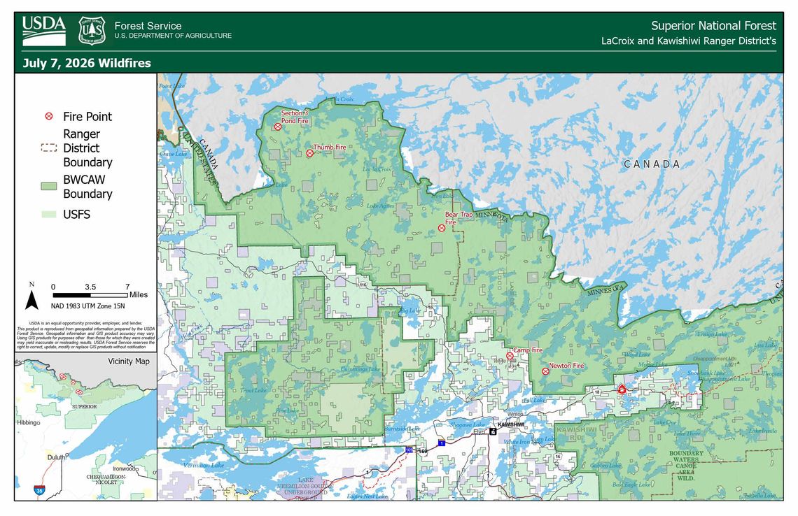 Five new wildfires reported on Superior National Forest Five new wildfires reported on Superior National Forest