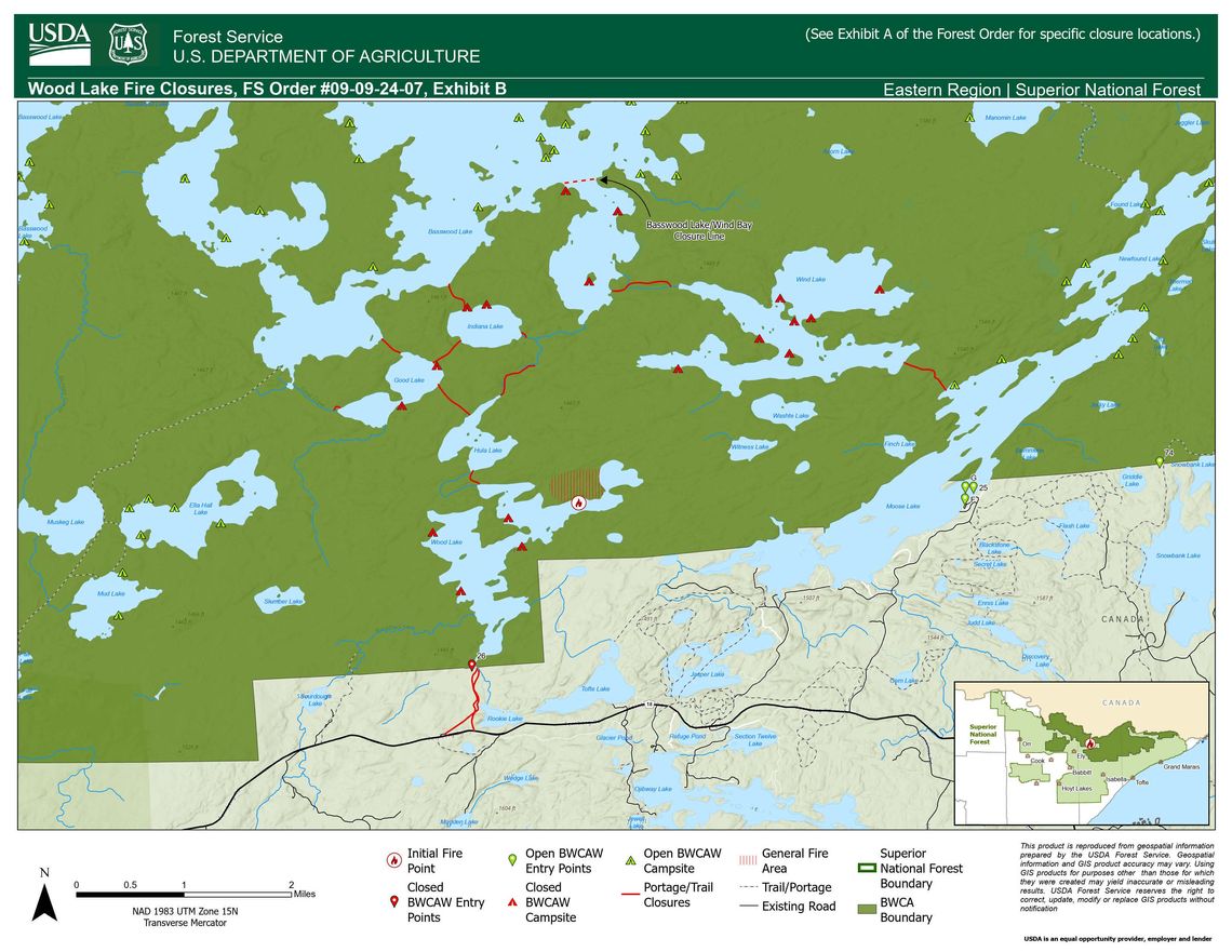 Forest Service closes down Wood Lake due to forest fire