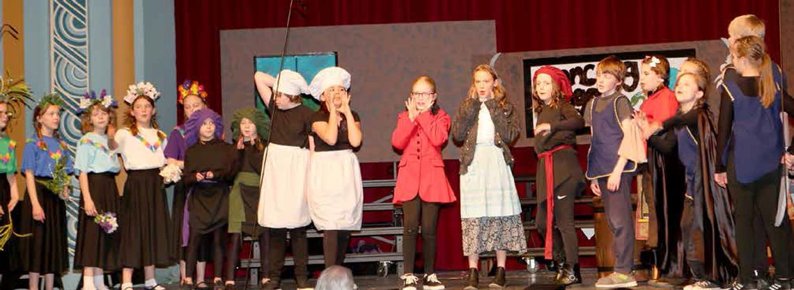 ON STAGE at Washington Auditorium for the fifth and sixth grade play “Imagine A Dragon” that was performed Friday night. Photos by Tom Coombe.