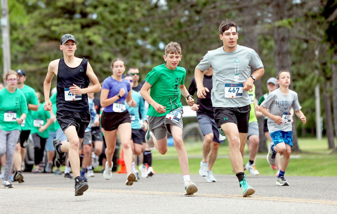 Out in front at the Peter Mitchell Days 5K race were Mason Molden