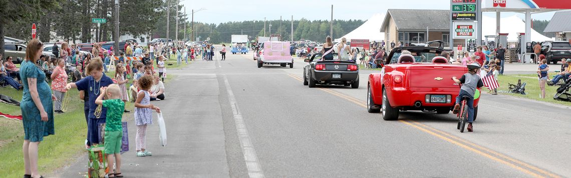 Residents and visitors of Babbitt lined Sunday’s parade route for Peter Mitchell Fun Days 2024