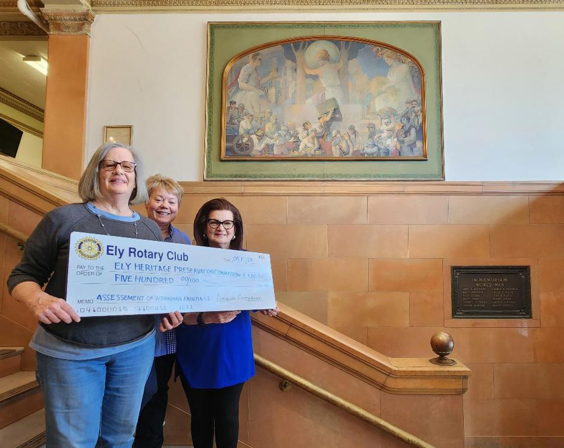 Rotary donates to Workman murals assessment