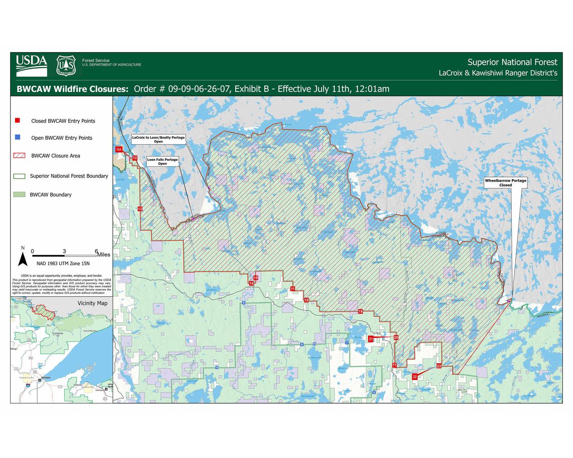 Superior National Forest issues wildfire closure orders, implements campfire restrictions Superior National Forest issues wildfire closure orders, implements campfire restrictions
